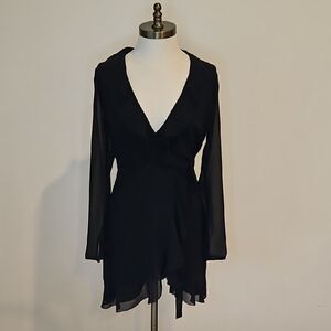Wilfred Elegant Black Wrap Dress